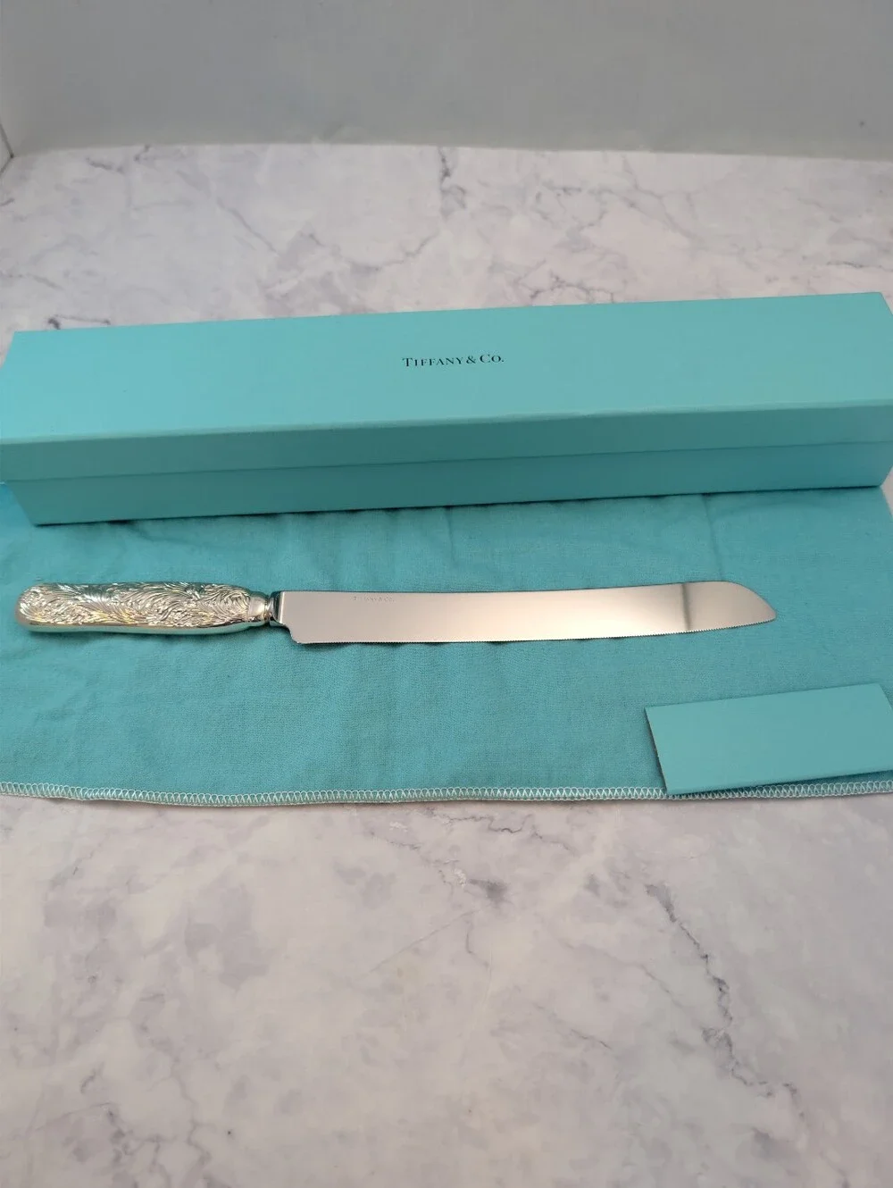 Tiffany & Co. Chrysanthemum Sterling Silver Cake Knife 12.5